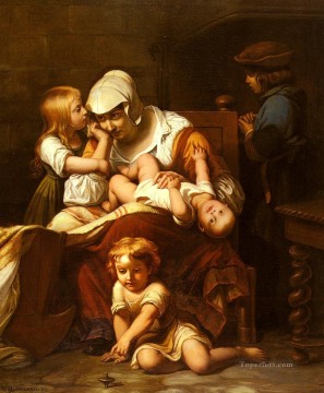Pablo Delaroche Painting - Historias de Juene Mere Et Ses Enfants Hippolyte Delaroche